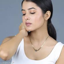 KYLER White Emerald Anti-Tarnish Gold Plated Stainless Steel Flat Snake  Chain Necklace