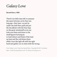 Share Gerald Stern S Poem Galaxy Love On Your Upcoming Anniversary Poems Poetry Words Inspirational Poems
