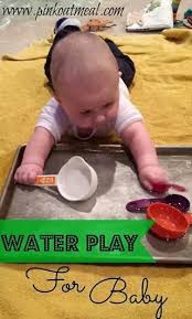Baby Water Play Sensory And Motor Play Infant Activities Baby Sensory Play Baby Sensory