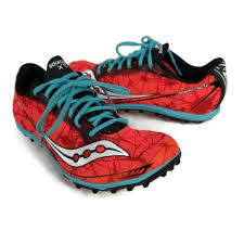 Saucony Shay XC4 Track Spikes Cleats Womens 7.5 Red Blue Metal Cone  Athletic | eBay