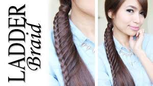 Cute easy braided hairstyles for medium long hair good tutorial new. Ladder Braid Ponytail Hairstyle For Medium Long Hair Tutorial Bebexo Youtube