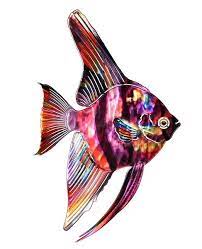 Rainbow Tropical Angel Fish Metal Wall Art Metal Fish Wall Art Fish Wall Art Metal Wall Art