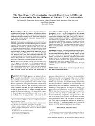Pdf The Significance Of Intrauterine Growth Restriction Is