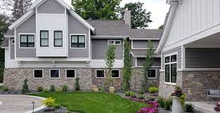 Nassab residence cliffs falls south. Craftsman Style Home Stone Veneer Outdoor Living Space Buechel Stone Buechel Stone