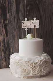 Rustic Cake Topper Puzzle Pieces Woodsy Cake Woodsy Wedding Cake Toppers Unique Wedding Cake Toppers Rustic Wedding Cake Toppers