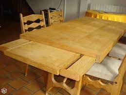 vends table chene massif avec rallonges 10personnes 4chaises 2chauffeuses guillerme et chambron de 1960 140 table chene massif mobilier de salon ameublement