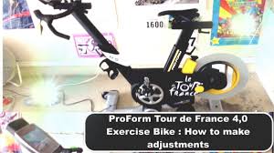 Proform Tour De France Adjustments Youtube Contact resistance cycle bikes use either a felt or leather pad to apply pressure to the flywheel through varying degrees of contact. proform tour de france adjustments