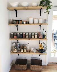 13 Farmhouse Open Shelves Kitchen Decor Ideas Setyouroom Com Open Kitchen Shelves Kitchen Shelf Design Open Pantry