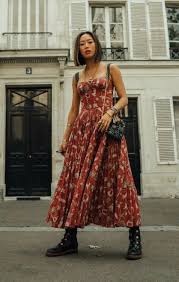 Red Maxi Dress And Combat Boots For Dior Song Of Style Red Dress Casual Red Dress Maxi Long Dress Outfits