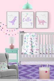 Girl Dinosaur Nursery Crib Bedding Girl Dinosaur Baby Room Girl Nursery Room