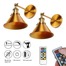 Up to 20 lights can be programmed to operate on 1 switch. Nunulamp 2 Pack Led Battery Operated Wall Sconces Golden Copper Plating Wireless Wall Sconce Light Fixture For Rental House And Renovation Nunu Lamp Online Shopping