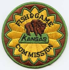 Computer & smartphone check in: Early 1980s Kansas Fish Game Commission Patch Flying Tiger Antiques Online Store