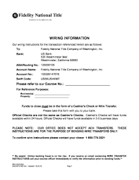 Title insurance protects customers and lenders in real estate transactions from financial loss that results from defects in the property's title. Fillable Online Wiring Information Fidelity Title Edesk Fax Email Print Pdffiller