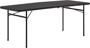 Black fold in half table. Amazon Com Mainstays 6 Fold In Half Table Rich Black Home Kitchen