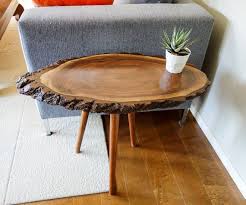 Artisan Wood Slice Table Live Edge Side Table Tree Trunk Etsy Live Edge Table Slab Table Live Edge Wood Slab Table