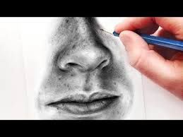 How To Draw A Nose And Mouth With Graphite Pencils Realistic Drawing Tutorial Youtube Realistic Drawings Pencil Drawing Tutorials Nose Drawing