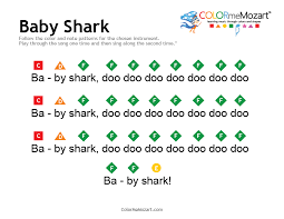 Learn how to play your favourite song in a few minutes on the music keyboard. Baby Shark Piano Notes Color Me Mozart