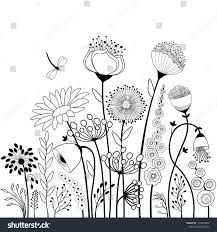 Abstract Black And White Flower Art Abstract Flowers Butterfly Black White Stock Vector Royalty Free 1319070608 In 2020 Doodle Art Flowers Abstract Flowers Flower Doodles
