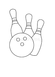 The bowling ball is the most important equipment for the sport followed by the pins. Bowling Toys Black And White Lineart Drawing Illustration Hand Drawn Coloring Pages Lineart Illustration In Black And White Stock Illustration Illustration Of White Black 174997051