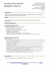 casualty claims adjuster resume samples