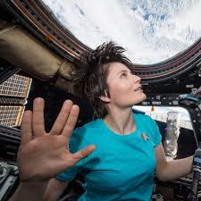 She holds the records for longest single space flight by a woman (199 days 16 hours). Astronaut Samantha Cristoforetti On The International Space Station Wearing A Star Trek Shirt And Giving The Vulcan Salutation Space