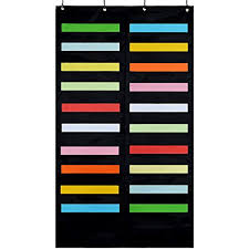 Details About Godery Folder Pocket Chart Black Cascading Wall Organizer For School Home Or 4
