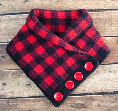 Buffalo Plaid Cowl Crochet 365 Knit Too