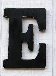 Large Wooden Letters E Distressed In Black 12 By Borlovanwoodworks 33 00 Wall Decor Pictures Large Wooden Letters Cottage Wall Decor