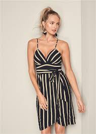 Striped Midi Dress High Heel Strappy Sandal Striped Shirt Dress Venus Dresses