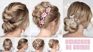 Coiffure de mariée cheveux courts : Chignons De Mariage Soiree A Faire Soi Meme Tuto Coiffure Cheveux Mi Longs Youtube