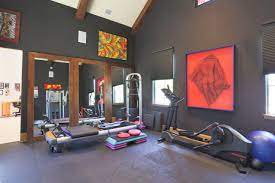 It should have adequate electrical supply for a stereo and other. 75 Beautiful Home Gym With Black Walls Pictures Ideas July 2021 Houzz