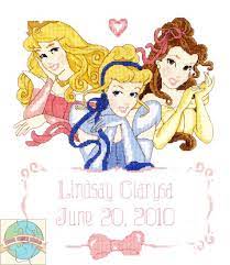 Free counted cross stitch patterns : Janlynn Disney Princess Birth Announcement Cross Stitch World Disney Cross Stitch Cross Stitch Baby Cross Stitch