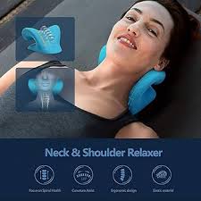 MerakiXlab Neck and Shoulder Relaxer- Cervical Traction Device for TMJ Pain  Relief and Cervical Spine Alignment, Chiropractic Pillow Neck Stretcher  (Blue) : Amazon.com.au: Home