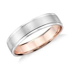Brushed Inlay Wedding Ring In Platinum And 18k Rose Gold 5mm Blue Nile Buy Wedding Rings Mens Wedding Rings Wedding Rings Unique