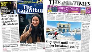A newspaper is a periodical publication containing written information about current events and is often typed in black ink with a white or gray background. Newspaper Headlines Win For Meghan And Over 65s To Get Jab Invites Bbc News