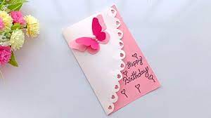 How to make a birthday card with paper. Beautiful Handmade Birthday Card Birthday Card Idea Happy Birthday Cards Handmade Handmade Birthday Cards Birthday Cards