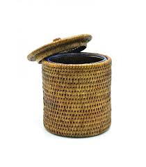 Panier en osier rond avec couvercle. Boite Ronde En Rotin Avec Couvercle Sugar Coloris Miel
