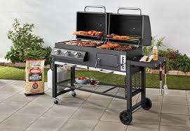 Gas grill with griddle insert. Expert Grill 3 In 1 Dual Fuel Gas And Charcoal 3 Burner Grill With Griddle Walmart Com Walmart Com