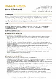 director of construction resume samples