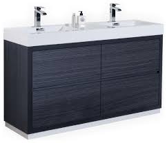 Available in grey oak, glossy white, wenge, or larch canapa finish. Bliss 60 Double Sink Free Standing Bathroom Vanity High Gloss White Modern Bathroom Vanities And Sink Consoles By Kubebath Llc Fmb60d Go Houzz