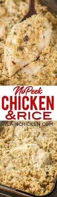 No Peek Chicken And Rice Super Easy Dinner Recipe Chicken Breasts Rice Cream Of Chicken Soup Cream Of M Super Easy Dinner Avocado Recipes Healthy Recipes