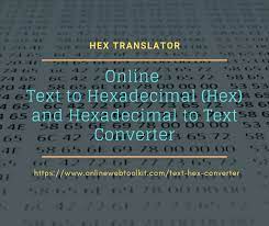 Online String To Hex Converter Hex To Text Converter Online Tool
