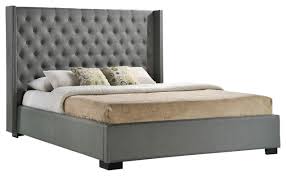 Choose a headboard to match your personal style, whether it be upholstered, wooden, or even carved for a more traditional look. Contemporary Tufted Upholstered King Size Bedroom Headboard In Dark Gray Fabric Furniture Patterer Beds Mattresses
