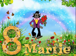 8 martie, ziua internaţională a femeii: Felicitari Pentru 8 Martie Frumoase Fluturasi Flori Nouri Miscatoare Gif 8 Martie 8th Of March Animation
