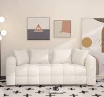 Bestier 81 in. Wide Fabric 4-Pillow Large 3-Seat Arc Design Square Arm Sofa  Rectangular Sleeper Sofa Couch in Beige L506766Y-WHITE-M2