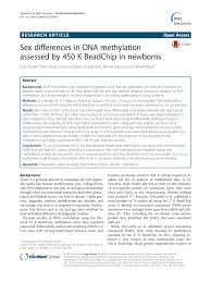 PDF) Sex differences in DNA methylation assessed by 450 K BeadChip in  newborns