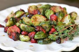 Thyme Roasted Brussels Sprouts With Fresh Cranberries Recipe Sprout Recipes Brussel Sprout Recipes Roasted Veggie Dishes