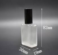 10ml 15ml 30ml Matte Frosted Black clear Red Rectangular Flat square  Perfume Glass Bottle With 13/415 Spray Pump and Cap