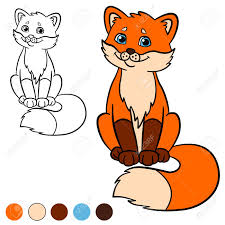 Ein fuchs ist nicht nur ein raubtier sondern auch ein held der märchen cartoons spiele. Malvorlage Color Me Fuchs Kleine Susse Baby Fuchs Sitzt Und Lachelt Lizenzfrei Nutzbare Vektorgrafiken Clip Arts Illustrationen Image 58869517