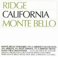 Ridge Vineyards Monte Bello